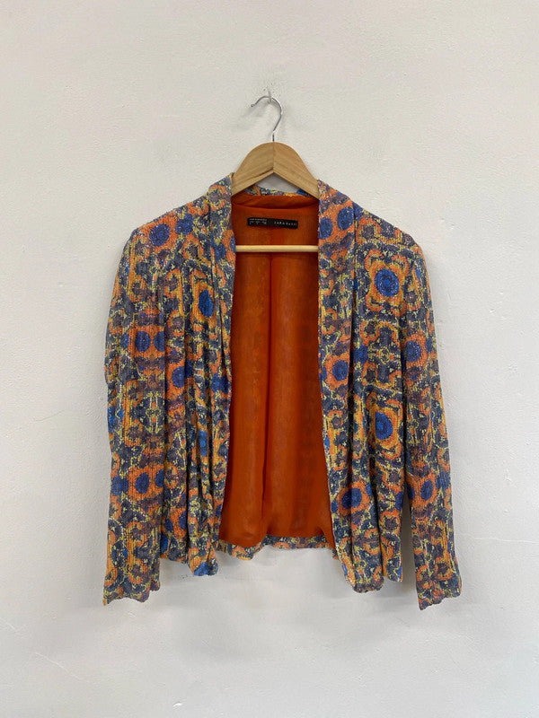 Fabulous Burnt Orange sequin peacock jacket UkL GM143