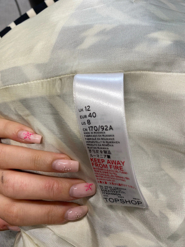 Gorgeous topshop black white striped blazer UK 12 GM143