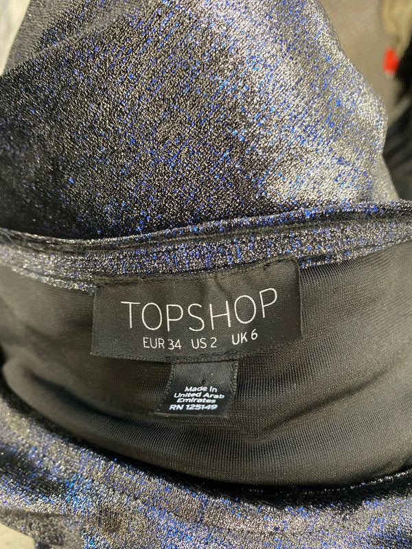 Gorgeous topshop witchy purple silver sparkle dress UK 6 GM143