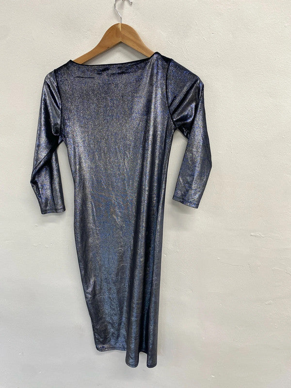 Gorgeous topshop witchy purple silver sparkle dress UK 6 GM143