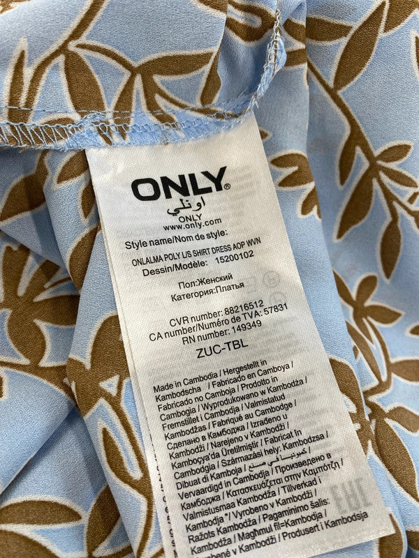 Fabulous Only Blue botanical dress Uk12 maxi GM143