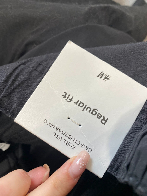 Gorgeous h&m black cargo trousers new UK L GM143