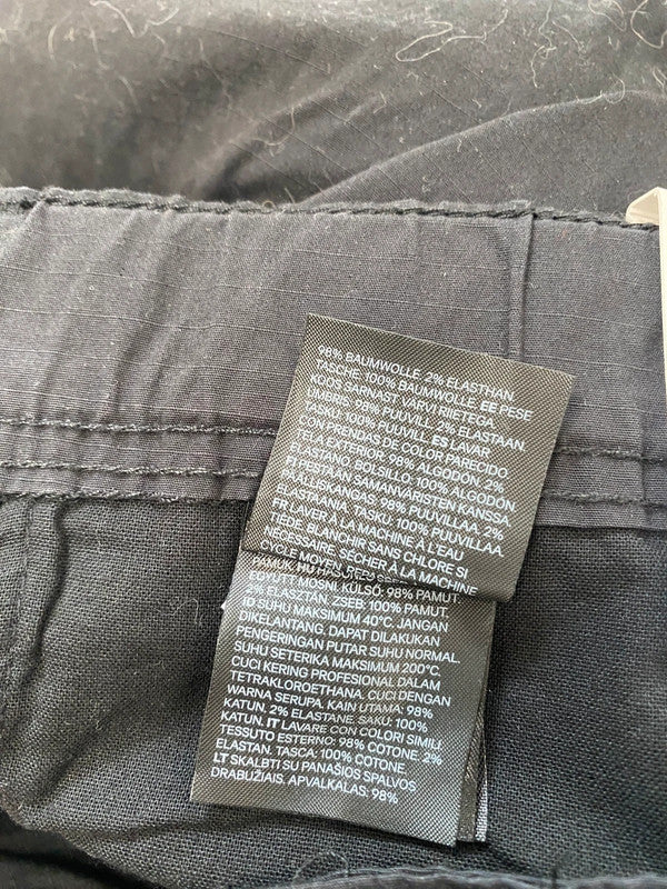 Gorgeous h&m black cargo trousers new UK L GM143