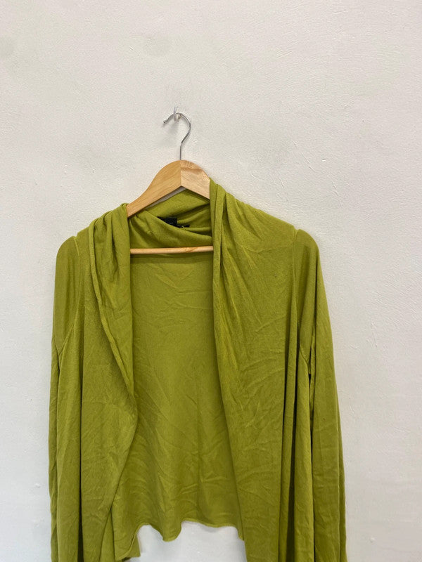 Gorgeous DKNY green asymmetric cardigan silk blend UK M GM143