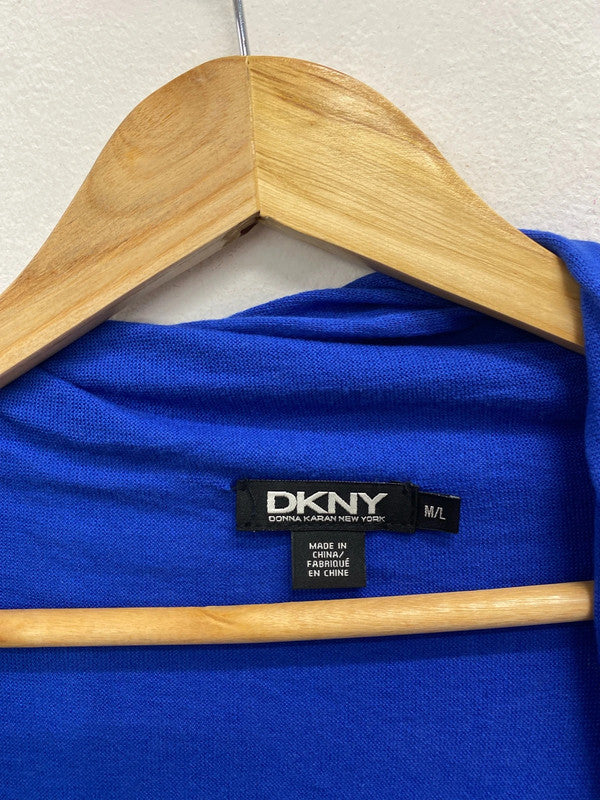Gorgeous dkny blue cardigan asymmetrical *marked UK M GM143