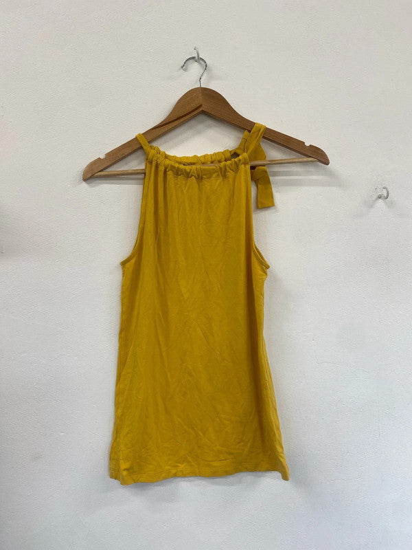 Fabulous sunshine yellow halterneck tie top Massimo Dutti UKM GM143