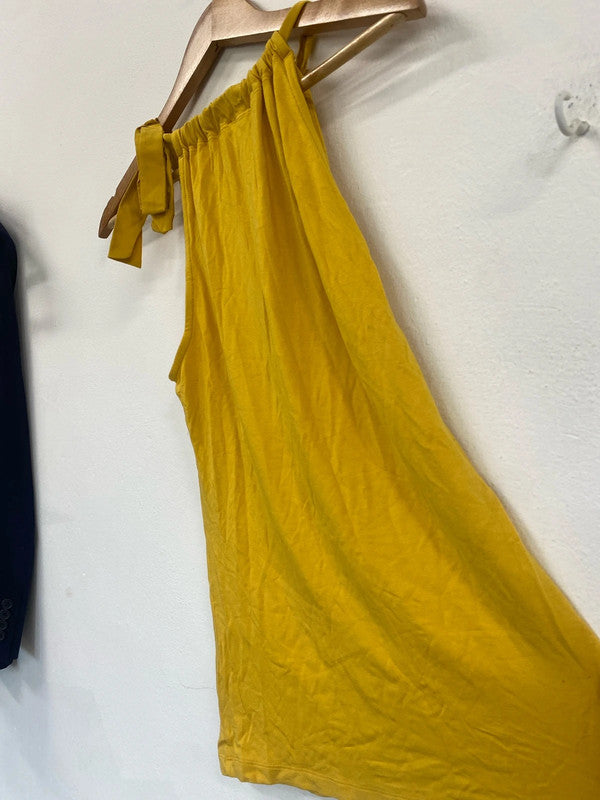 Fabulous sunshine yellow halterneck tie top Massimo Dutti UKM GM143