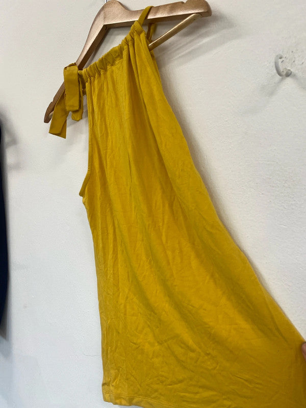 Fabulous sunshine yellow halterneck tie top Massimo Dutti UKM GM143