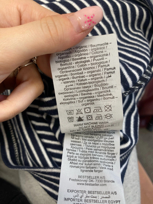 Gorgeous selected homme navy striped long sleeve top UK L GM143