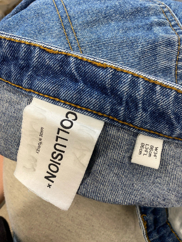 Classic collusion men’s blue jeans casual straight W34 L34 GM143