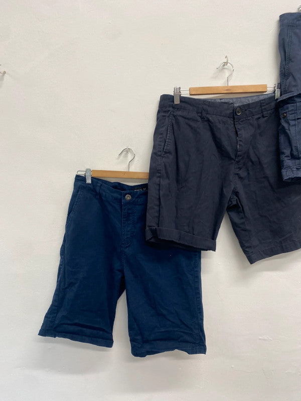 Classic men’s bundle of navy cargo and chino shorts route one next W34-36 #64 GM143