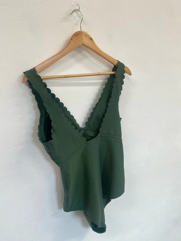 Fabulous M&S Khaki Green swimsuit Uk14 Marks & Spencer’s AT002