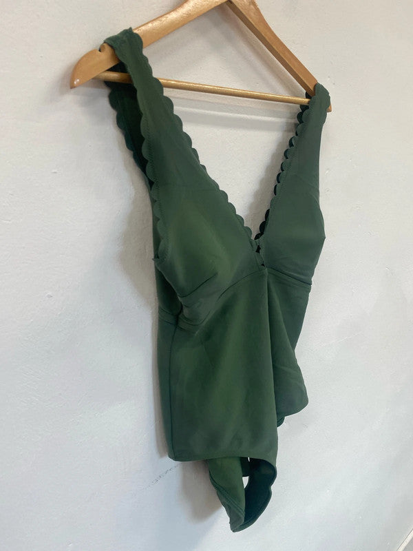 Fabulous M&S Khaki Green swimsuit Uk14 Marks & Spencer’s AT002