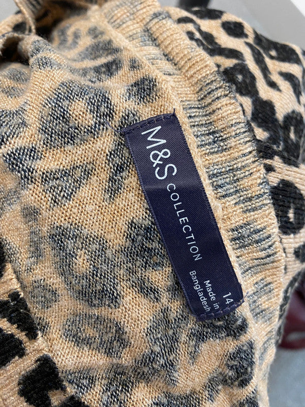 Fabulous m&s leopard print knit jumper UK 14 AT002