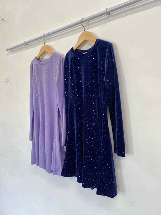 Fabulous duo of Girls sparkly velvet dresses Age 11-12 M&S #27 SW461