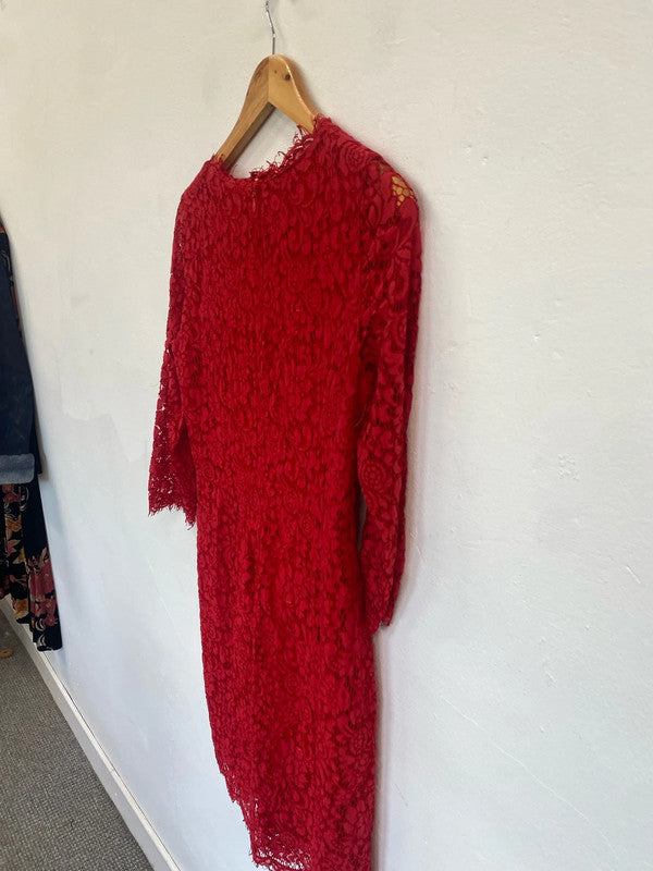 Fabulous H&M UkM Red lace overlay dress UkM Sexy AT002
