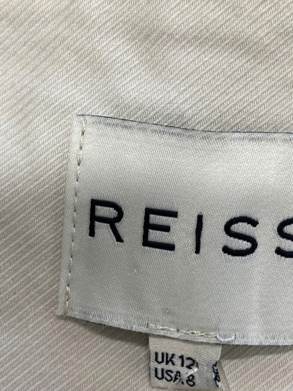 Fabulous REISS Mini Skirt ruffle tiered UK 12 Cream y2k PS462