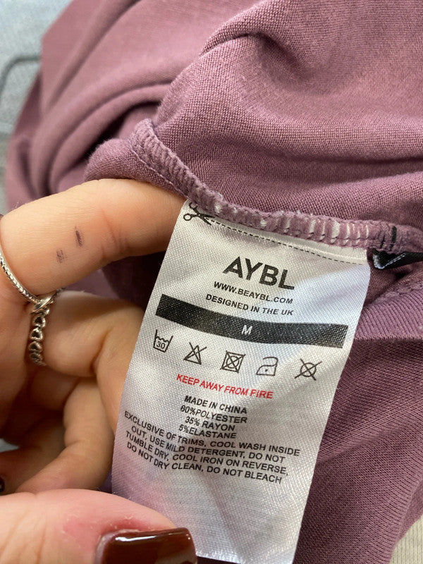 Fabulous aybl purple crop active sports top UK M LF001