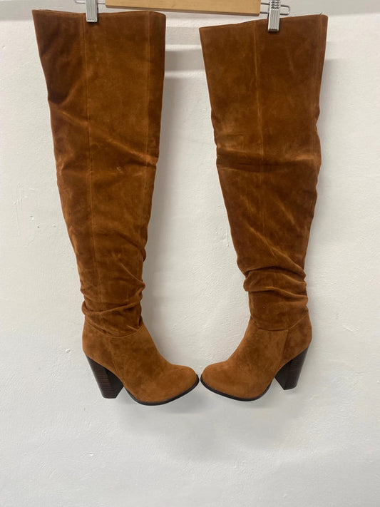 Fabulous Miss KG Venice over knee Boots UK4 Tan Boho chic TG465