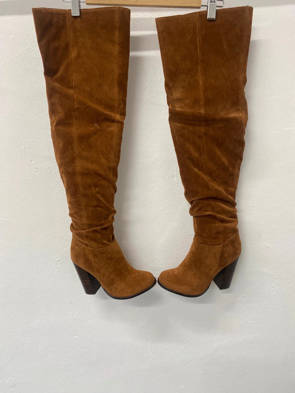 Fabulous Miss KG Venice over knee Boots UK4 Tan Boho chic TG465