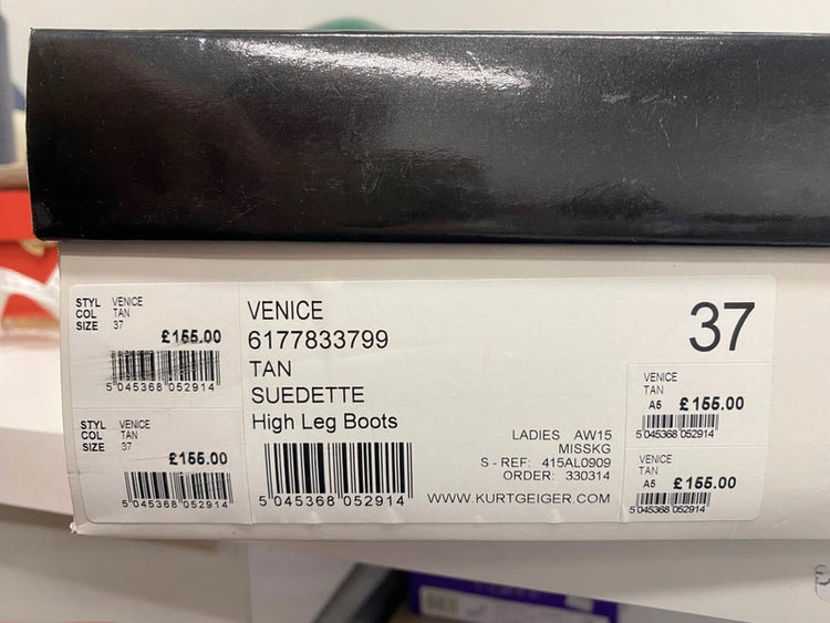 Fabulous Miss KG Venice over knee Boots UK4 Tan Boho chic TG465