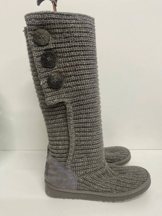 Fabulous UGG Candy Boots UK4.5 Grey knee high fold down TG465