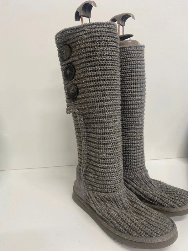 Fabulous UGG Candy Boots UK4.5 Grey knee high fold down TG465