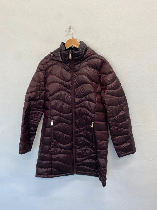 Fabulous Andrew marc Puffer Jacket UK L Burgundy duck down AS466