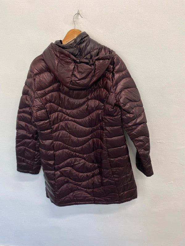 Fabulous Andrew marc Puffer Jacket UK L Burgundy duck down AS466