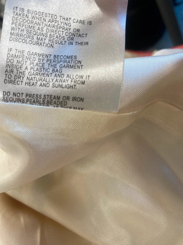 Fabulous Inspirato floral MOB Dress Uk14 Cream and Red AS466