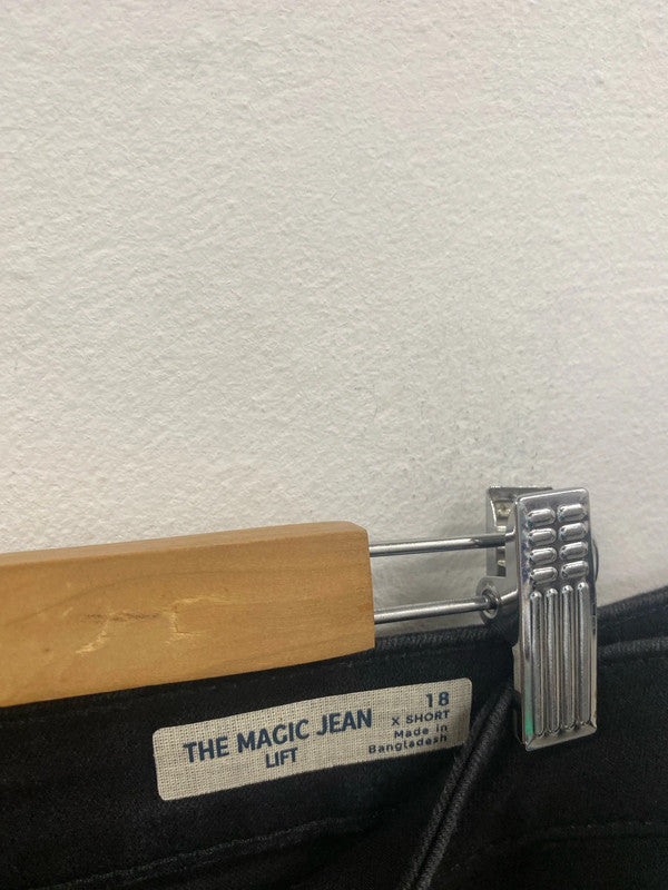 Fabulous M&S The Magic Jean Lift black jeans Uk18 X Short CC001