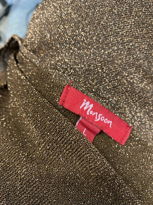 Fabulous monsoon metallic brown sparkle UK L SM467