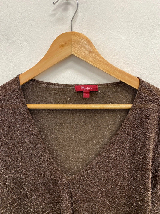 Fabulous monsoon metallic brown sparkle UK L SM467