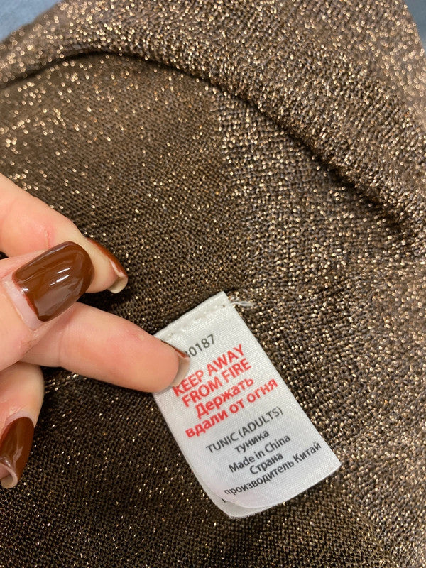 Fabulous monsoon metallic brown sparkle UK L SM467