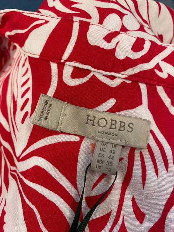 Fabulous Hobbs essie Blouse UK 16 Red and White pattern EP468
