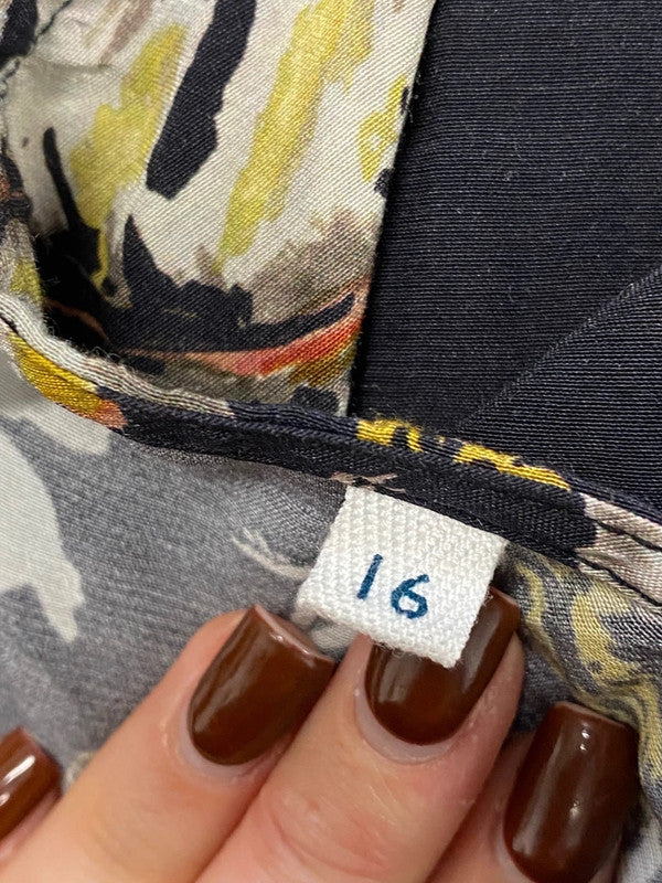 Fabulous And or John Lewis Amelia antique Dress UK 16 Purple black floral EP468