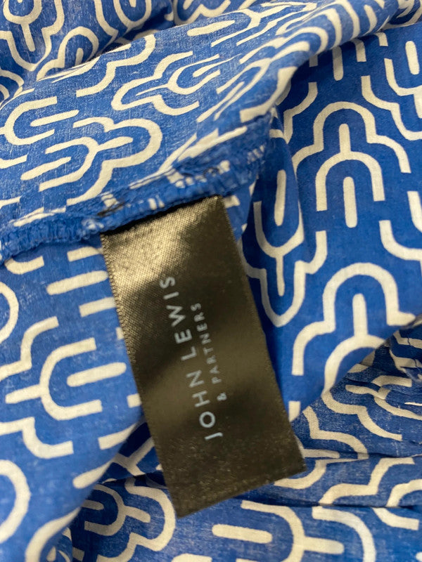 Fabulous John Lewis Dress UK 14 Blue geometric smock EP468