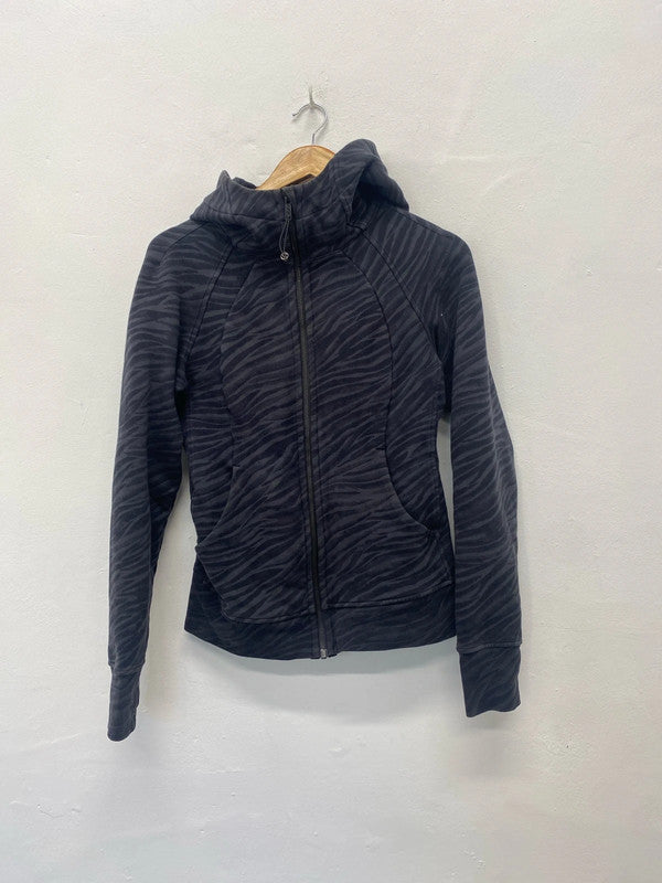 Fabulous Lululemon zebra Hoodie Uk12 super warm zip up JM005