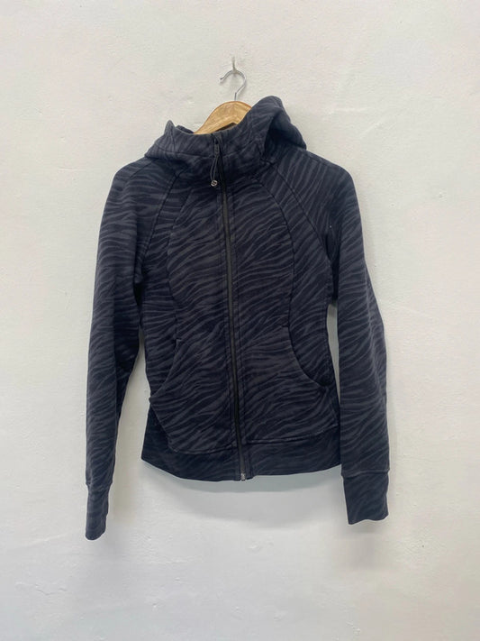 Fabulous Lululemon zebra Hoodie Uk12 super warm zip up JM005