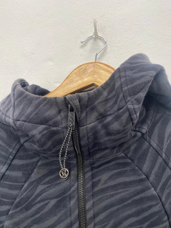 Fabulous Lululemon zebra Hoodie Uk12 super warm zip up JM005