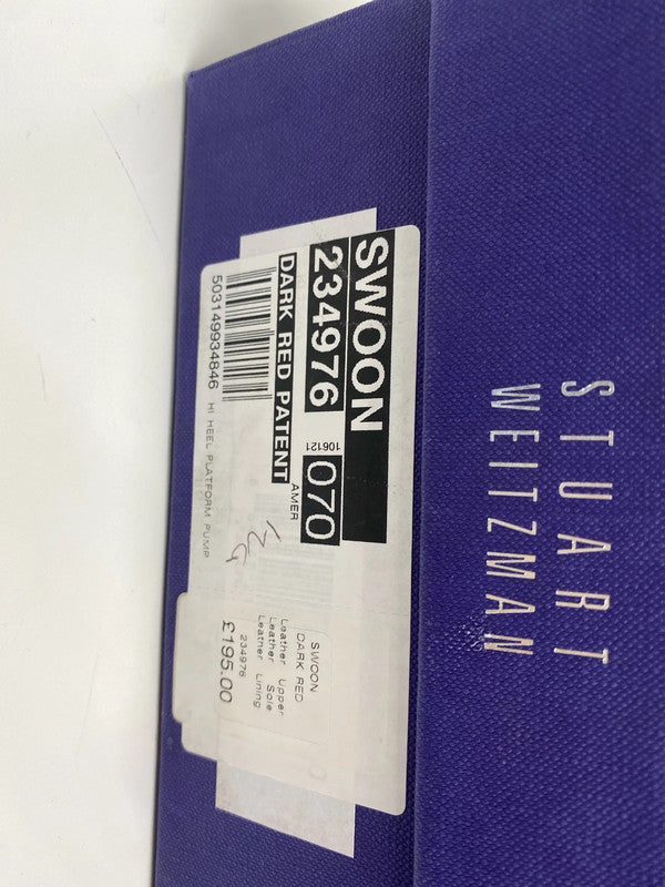 Fabulous Stuart Weitzman Patent leather Maroon Swoon heels Uk7 RG99 HS001