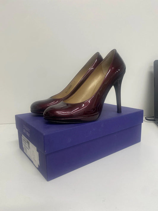 Fabulous Stuart Weitzman Patent leather Maroon Swoon heels Uk7 RG99 HS001