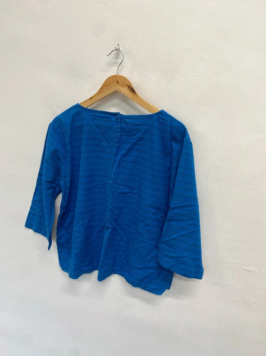 Fabulous sea salt Cornwall blue linen cotton UK 18 JC470