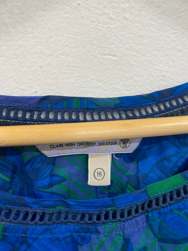 Fabulous Fat Face cotton blend Blu Victoria floral skirt Uk16 JC470