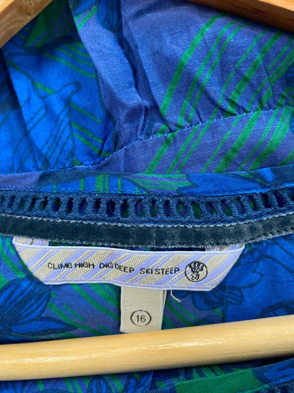 Fabulous Fat Face cotton blend Blu Victoria floral skirt Uk16 JC470