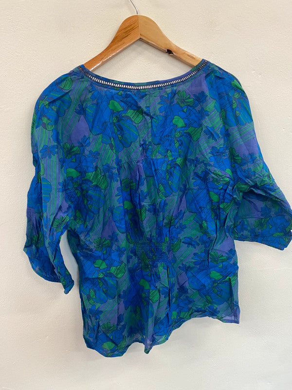 Fabulous Fat Face cotton blend Blu Victoria floral skirt Uk16 JC470