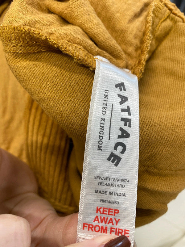 Gorgeous Fatface mustard cord wide leg crop trousers UK 14 JC470