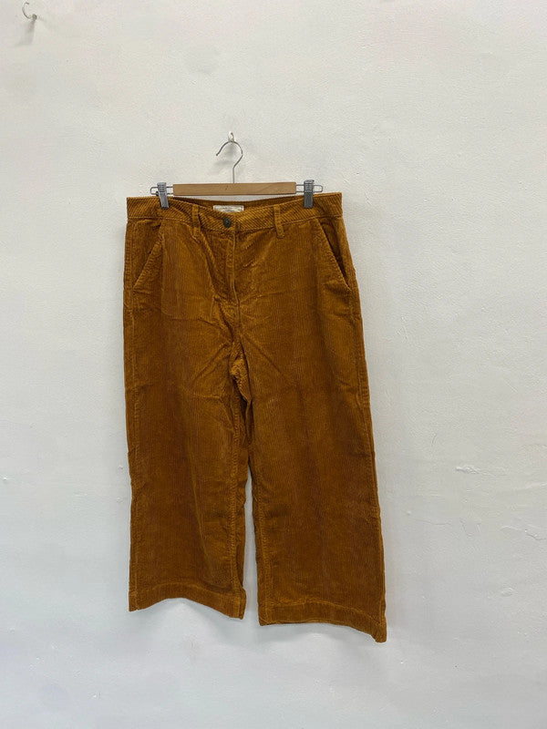 Gorgeous Fatface mustard cord wide leg crop trousers UK 14 JC470