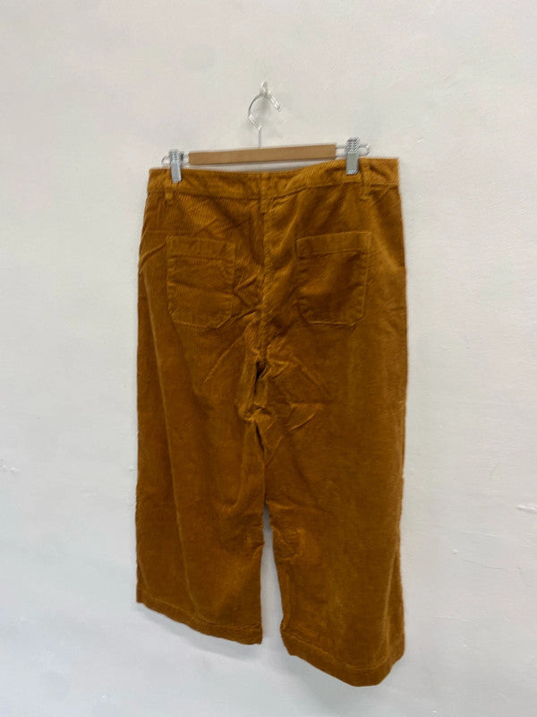 Gorgeous Fatface mustard cord wide leg crop trousers UK 14 JC470