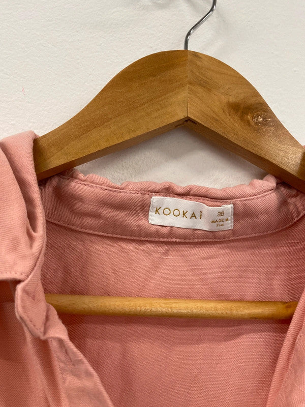 Fabulous Salmon Pink mini dress linen classic yatching Uk10 MB472